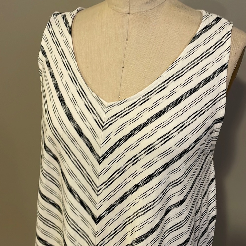 J Jill Wearever V-neck stripe midi sleeveless dress